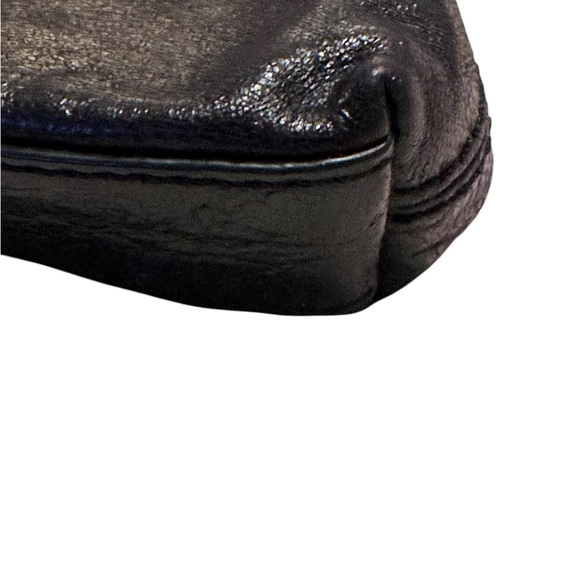 Tory Burch Dena Leather Crossbody Bag Handbag Folding Magnetic Flap Black - Picture 7 of 14